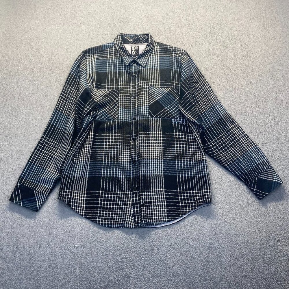 Billabong Mens Flannel Shirt Button Up Long Sleeve Blue Plaid Casual,Size XL